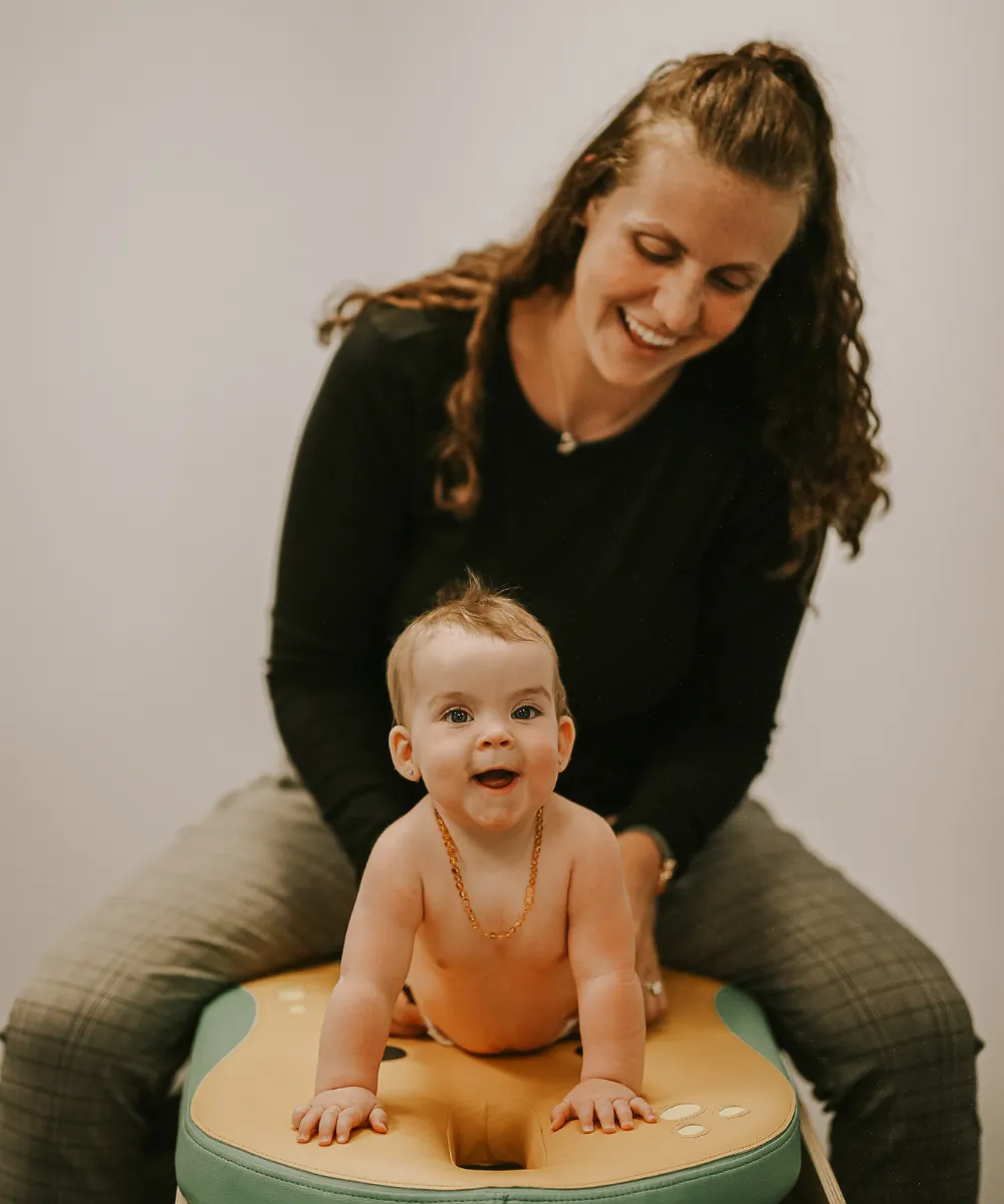 chiropractor with child
